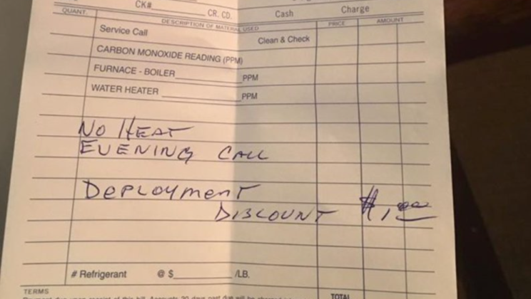 Military wife called for help when her husband was gone – Then she saw this written on the bill
