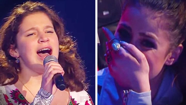 A 13-yr-old girl delivers a touching performance of Andrea Bocelli’s timeless classic on stage